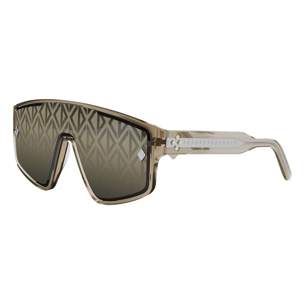 Dior CD Diamond M1U 40134U-L Men’s Mask Shield Sunglass Transparent Taupe Brown - Picture 3 of 14